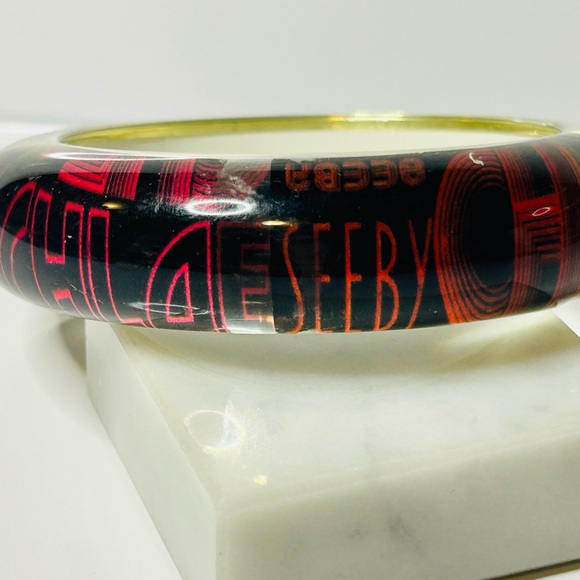 See by Chloe Lucite Bangle Bracelet #E421. Size 8 multicolor Logo - Picture 4 of 10